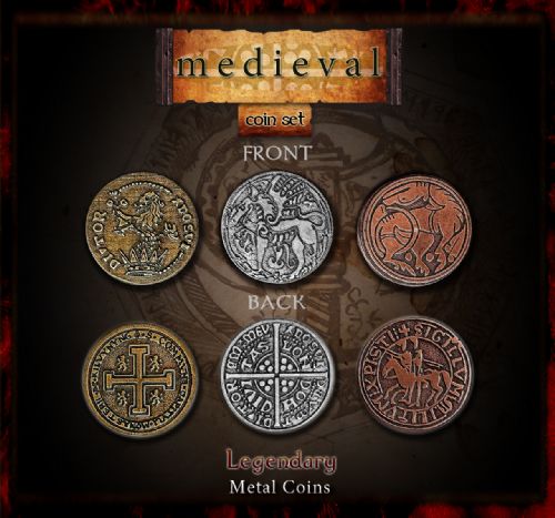 Medieval  Coin Set Legendary Metal Coins